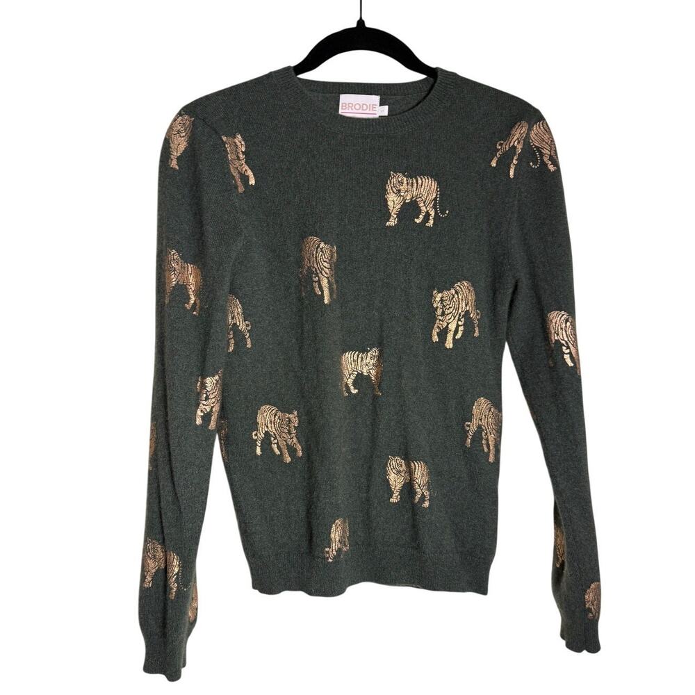 Brodie Cashmere Tiger Sweater Women's Sz. S - Picture 2 of 4